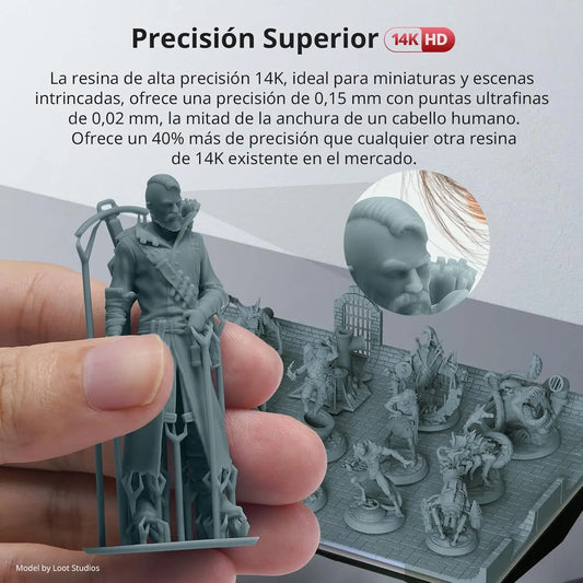 Resina texturizada 14K HD 1kg para impresora 3D acabado mate nanocerámico