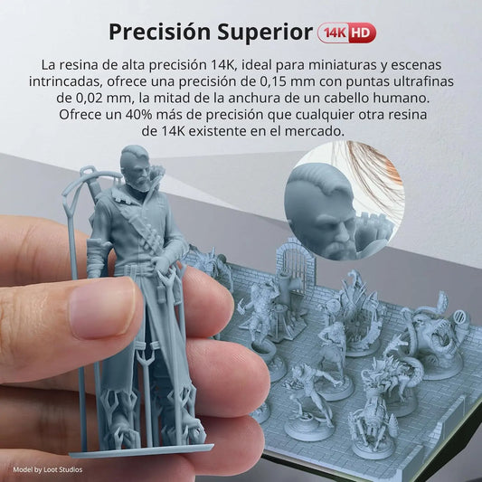 Resina texturizada 14K gris 1kg para miniaturas y figuras 3D