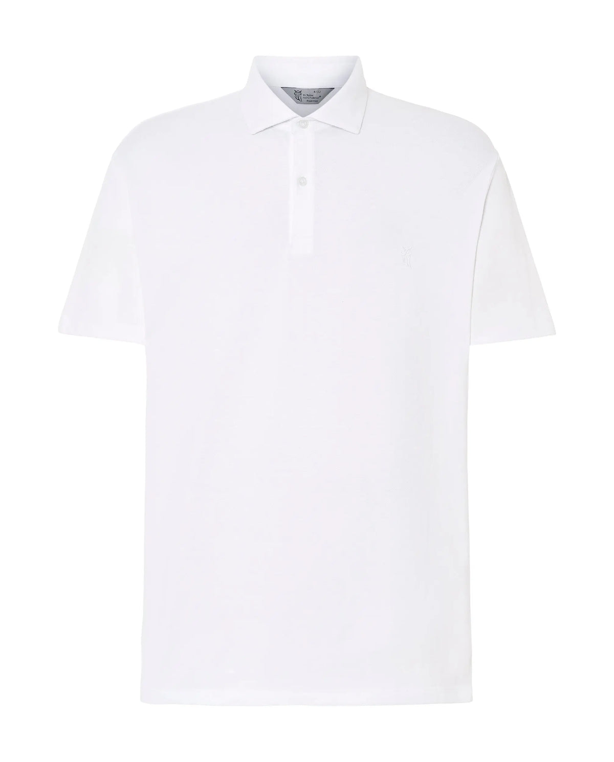 Polo blanco de algodón para hombre, estilo clásico, con cuello y botones. Ideal para un look casual y sofisticado.