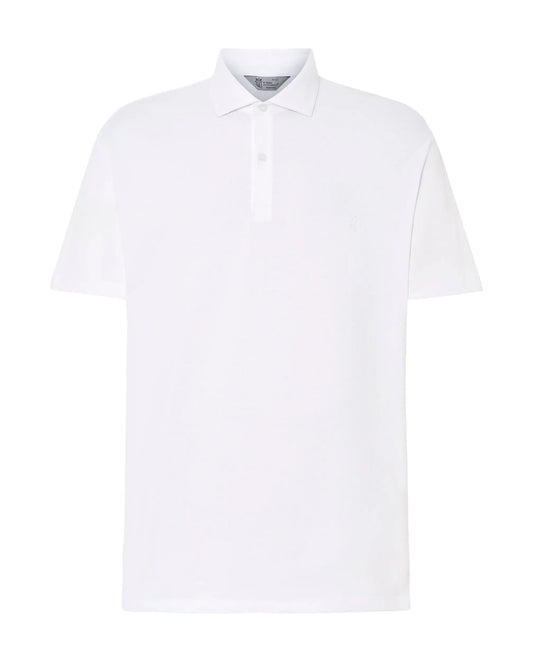 Polo blanco de algodón para hombre, estilo clásico, con cuello y botones. Ideal para un look casual y sofisticado.