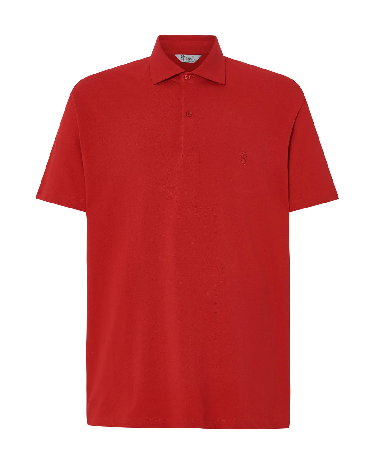 Polo rojo clásico de algodón, estilo casual, con cuello y botones, ideal para uso diario.