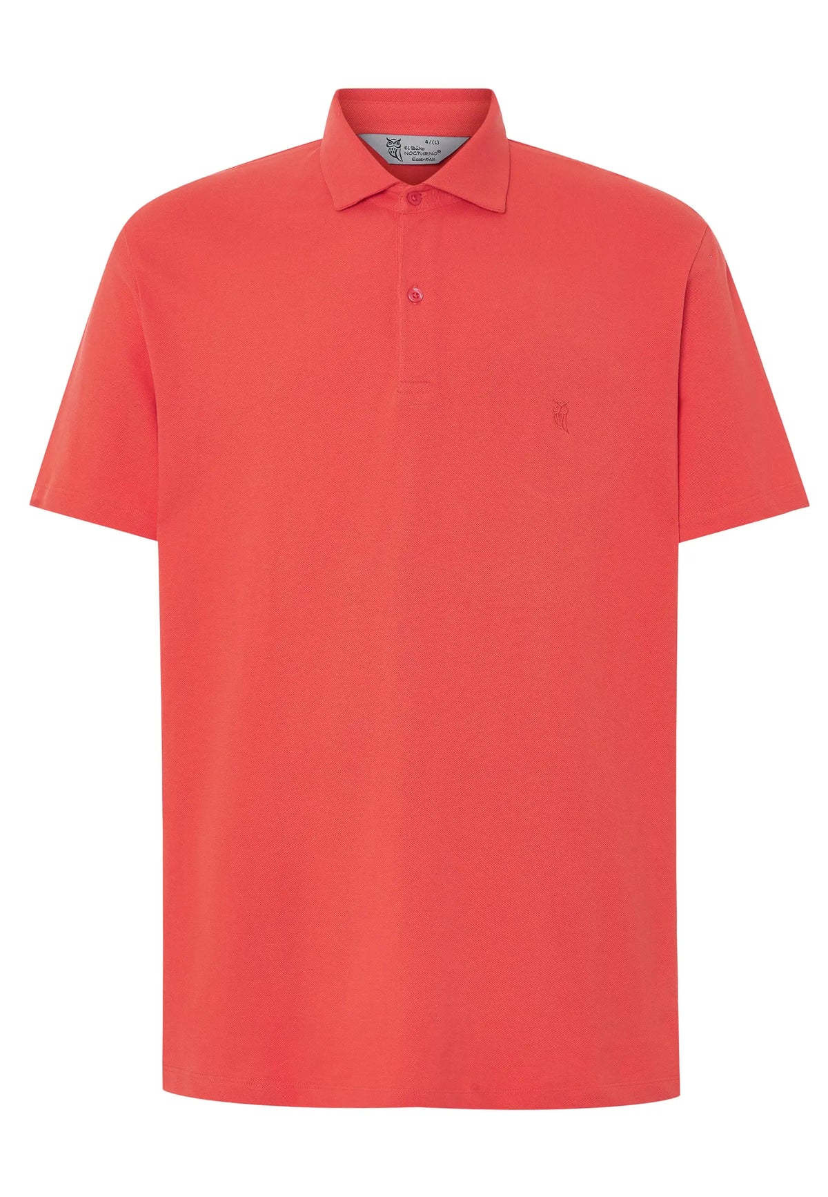Polo de hombre en color coral, 100% algodón, estilo casual con cuello y logotipo bordado.