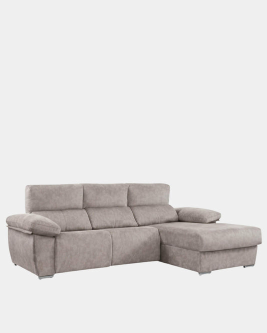 Sofá Chaiselongue Letti Salvador gris visón
