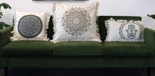 Cojín Mandala Tradicional - 60x60cm - negro