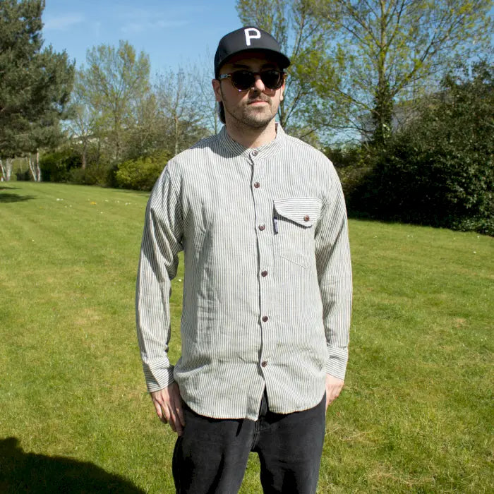 Nomad Sari Grandad Shirt - Piedra Gris - Mediano