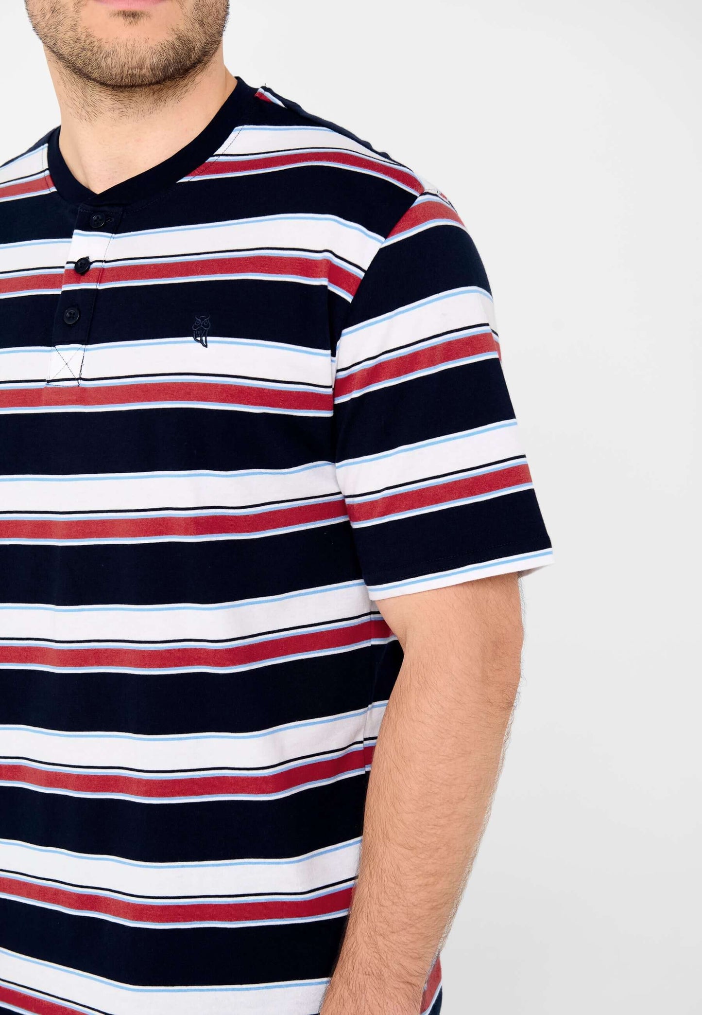 Pijama Hombre Verano Corto Tapeta Algodón Punto Rayas - Rojo 3034_94