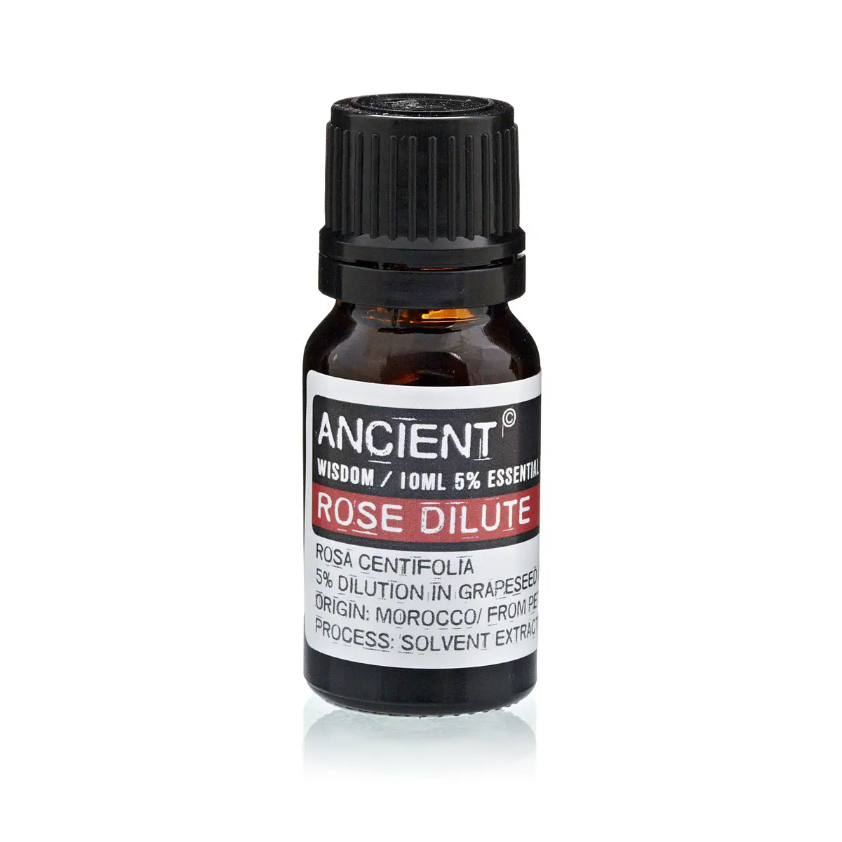 Aceite diluido de rosa damascena, 10 ml, en frasco ámbar de vidrio, extracto en aceite de uva, aroma suave y floral. Origen Marruecos