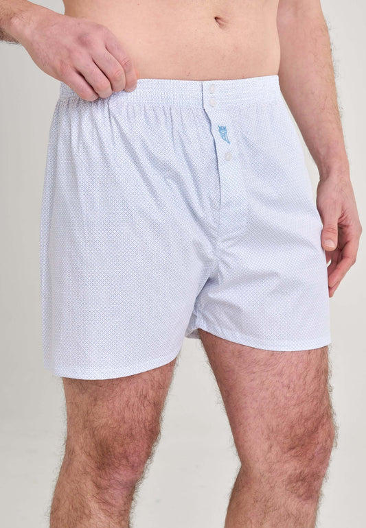 Calzoncillo Bóxer Hombre Algodón Tela Estampado - Celeste 6319_30