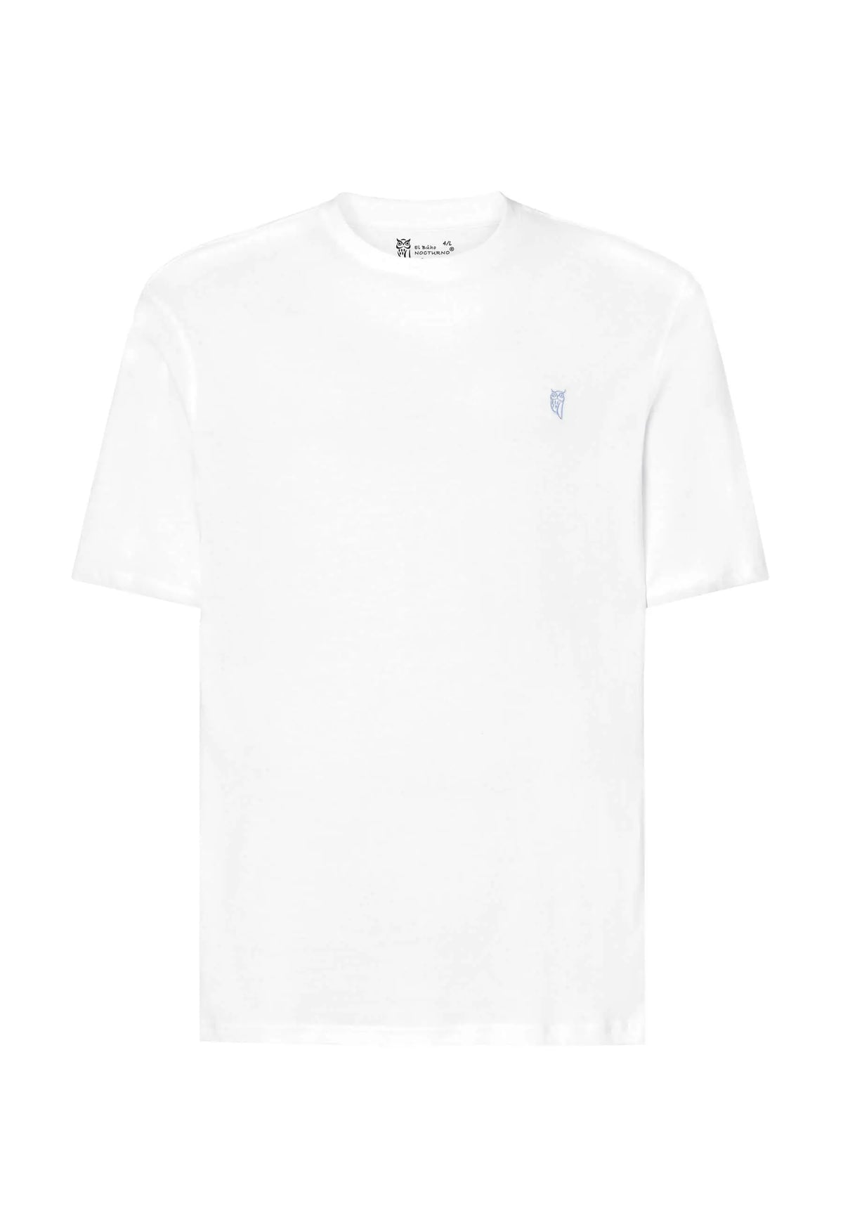Camiseta de pijama para hombre de algodón blanco, manga corta, cuello redondo y ajuste cómodo.