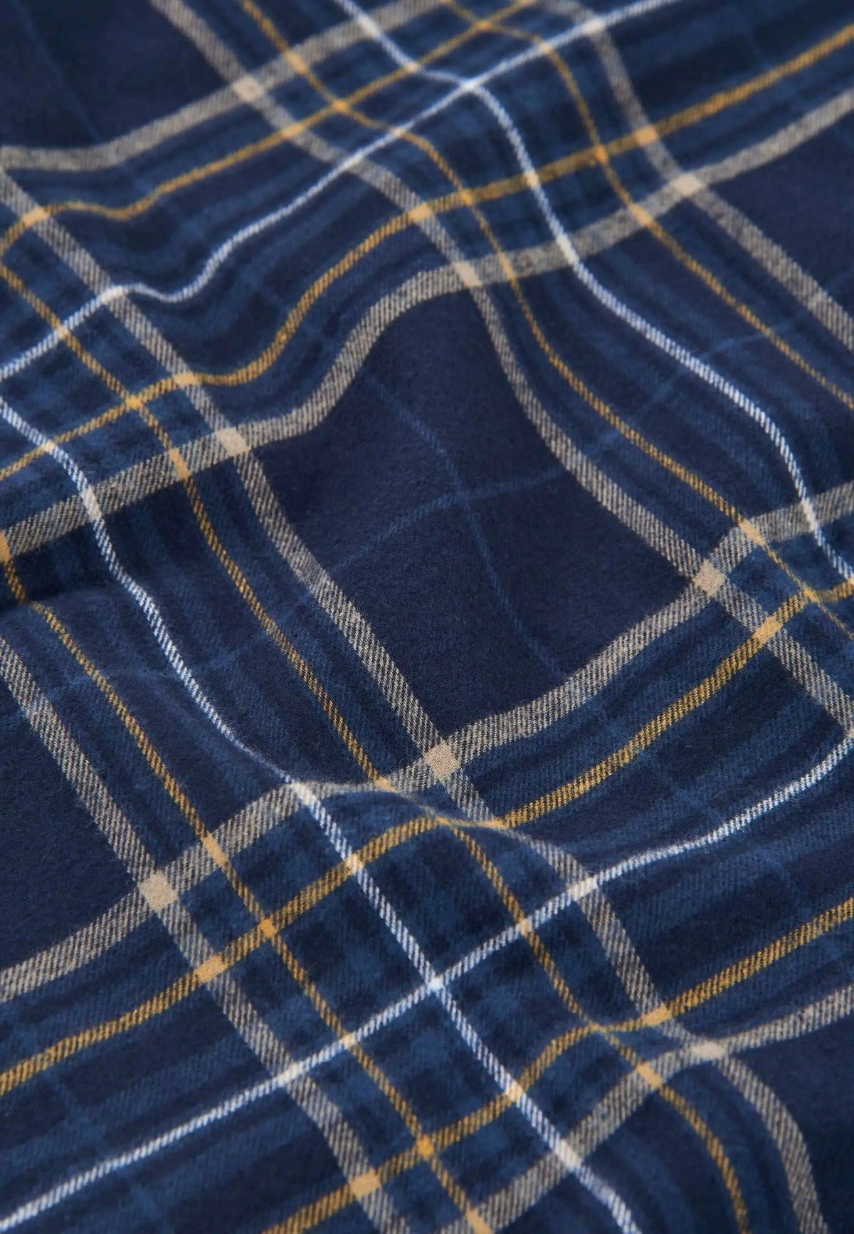 Pantalón de pijama para hombre de franela suave, estampado de cuadros azules con líneas blancas y amarillas de invierno.