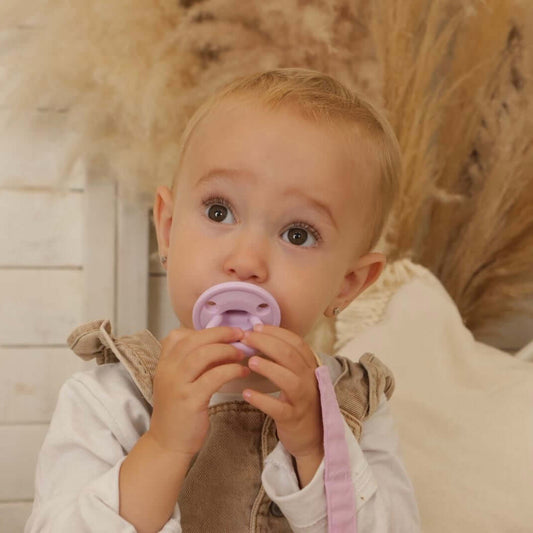 Chupete DIAMOND By Nenina & Co Lila y Beige | Silicona Orgánica para Bebé +12 Meses