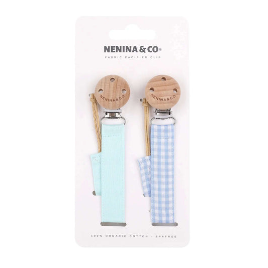 Pack 2 Chupeteros DIAMOND Celeste + Vichy By Nenina & Co