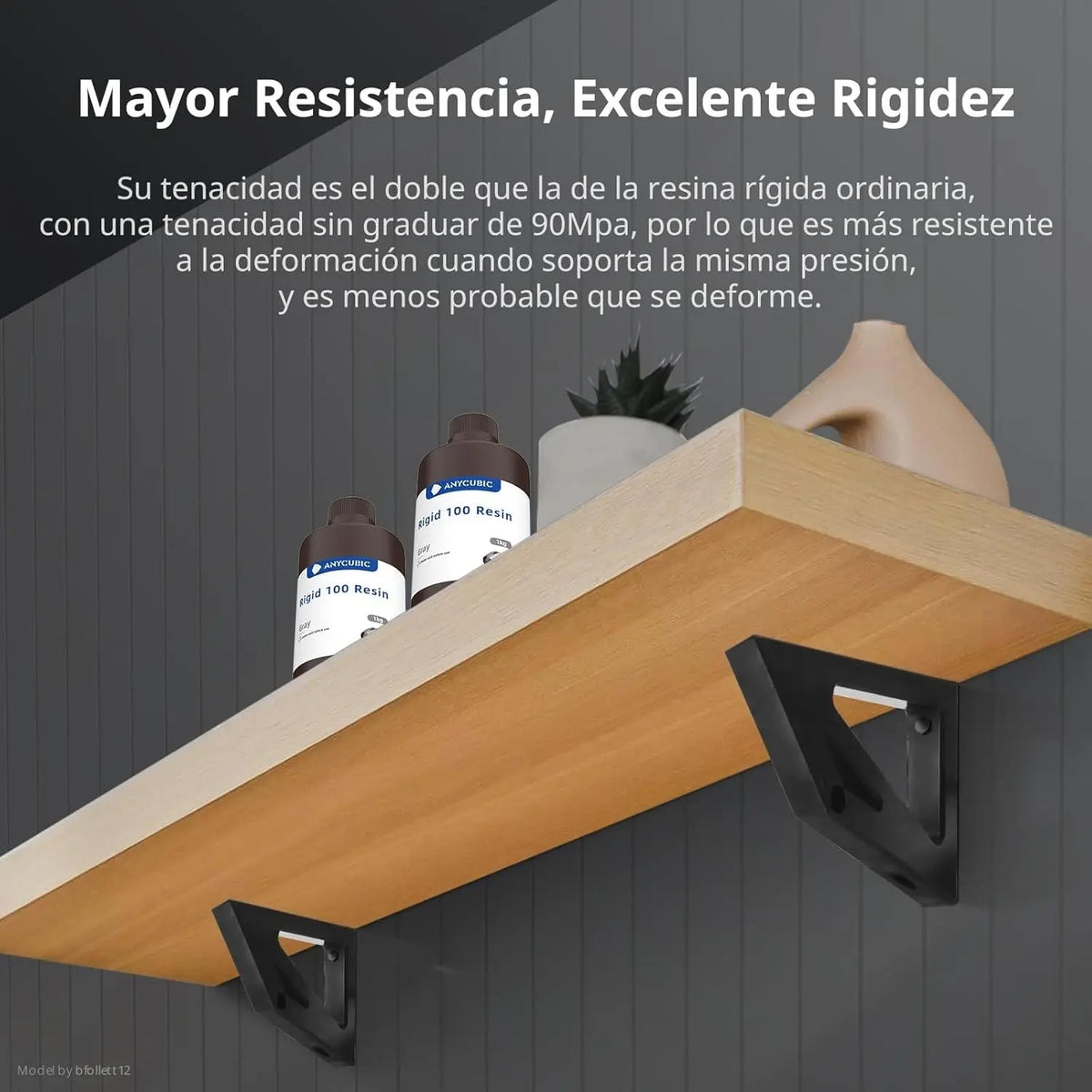 Resina rígida 100 para impresora 3D resistente hasta 100°C 1kg