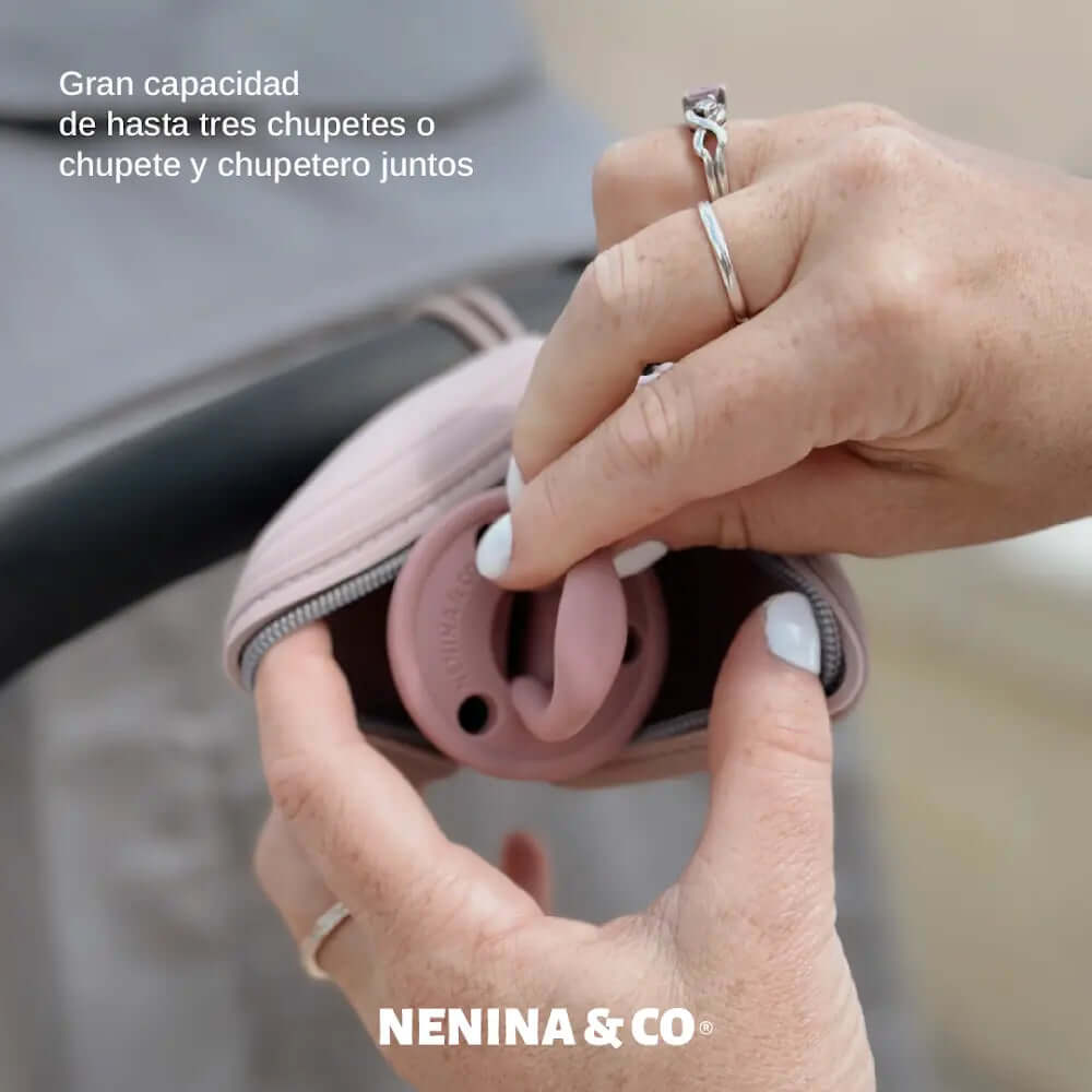 Chupete DIAMOND + Guardachupete DIAMOND Dusty pink Nenina & Co