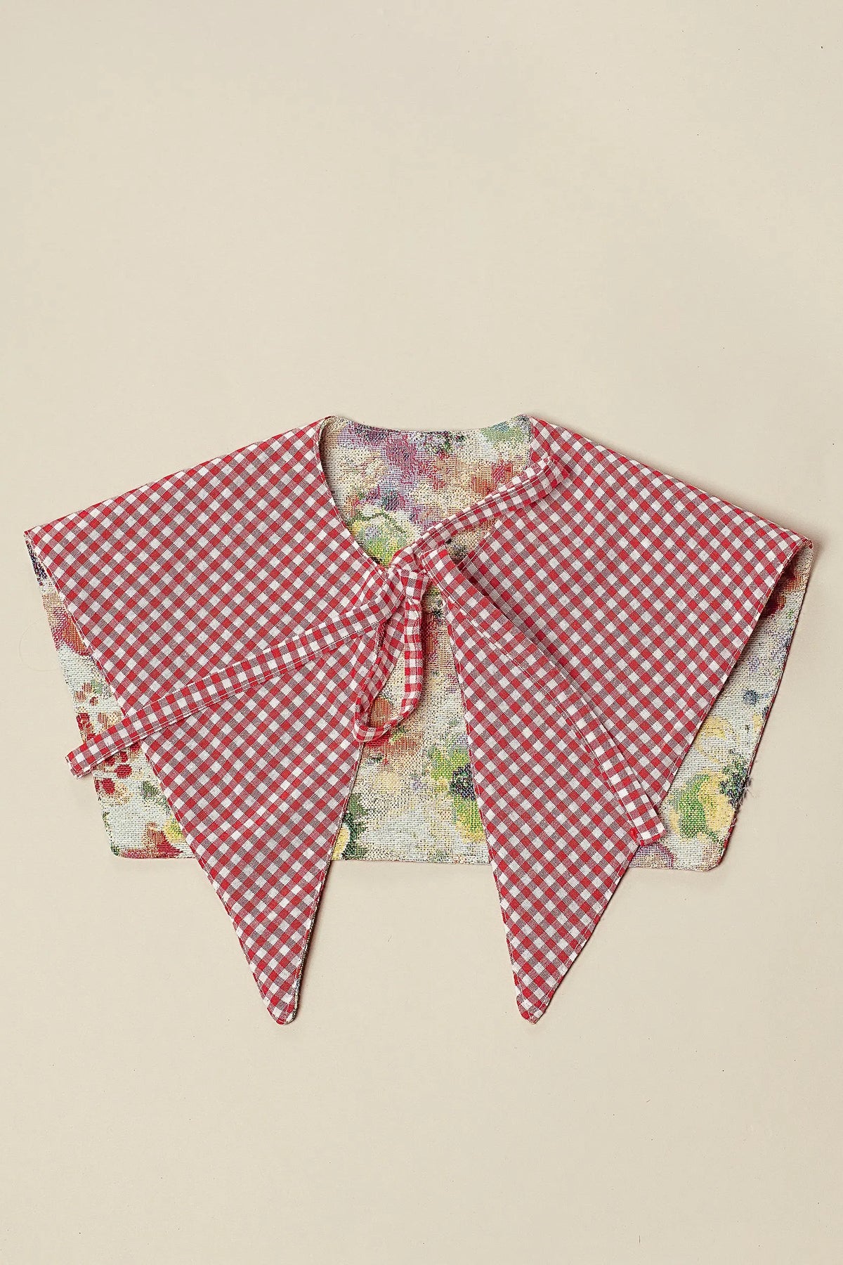 Cuello tejido jacquard flores amapolas
