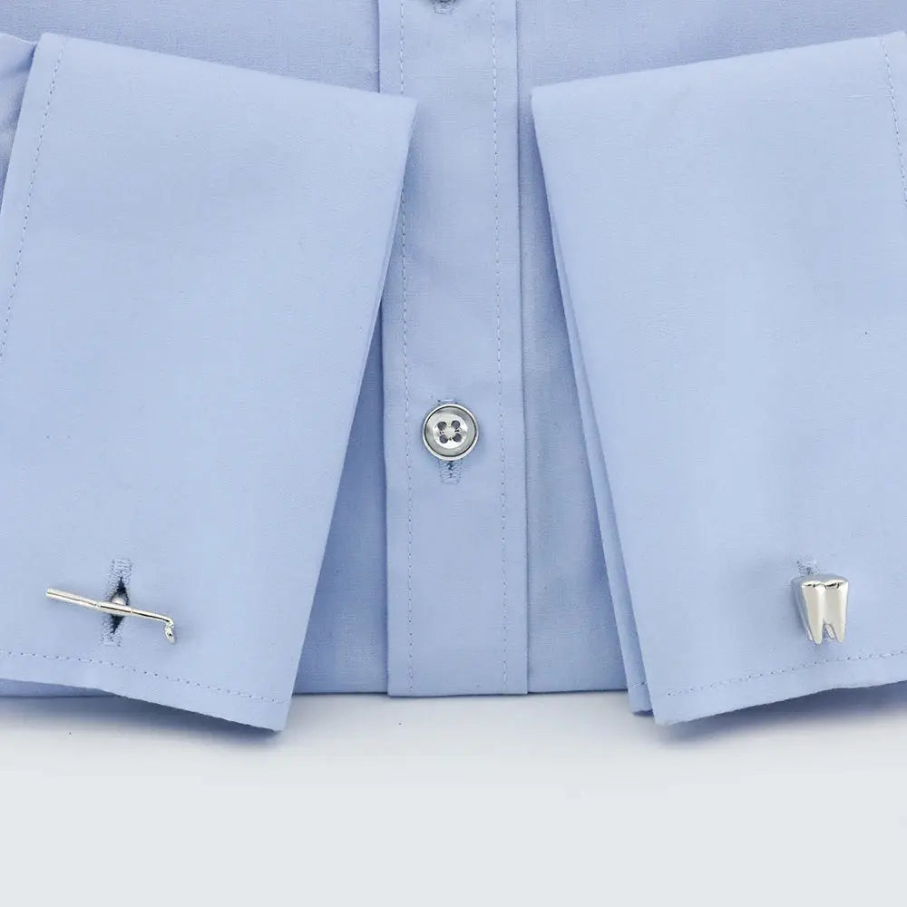 Diente y espejo · gemelos de camisa para dentistas