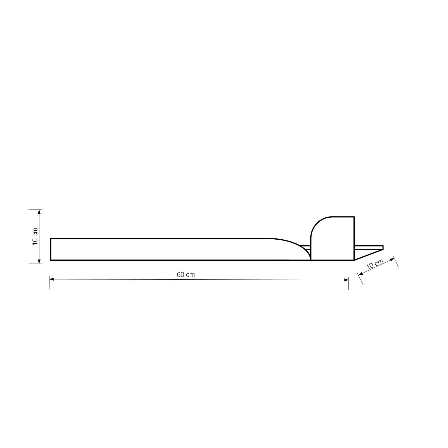 Estantería de pared metálica Torino grande – repisa flotante 60 cm