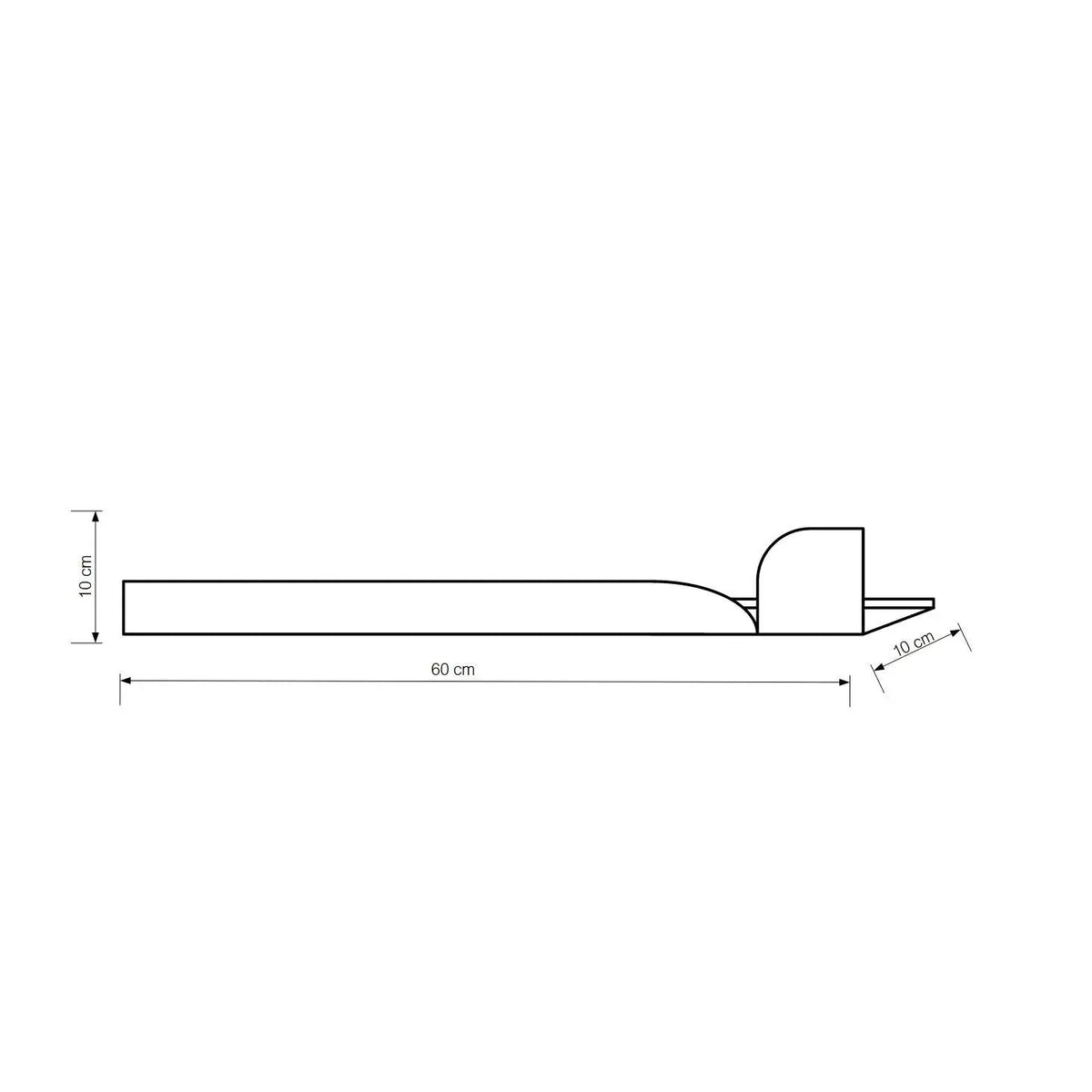 Estantería de pared metálica Torino grande – repisa flotante 60 cm