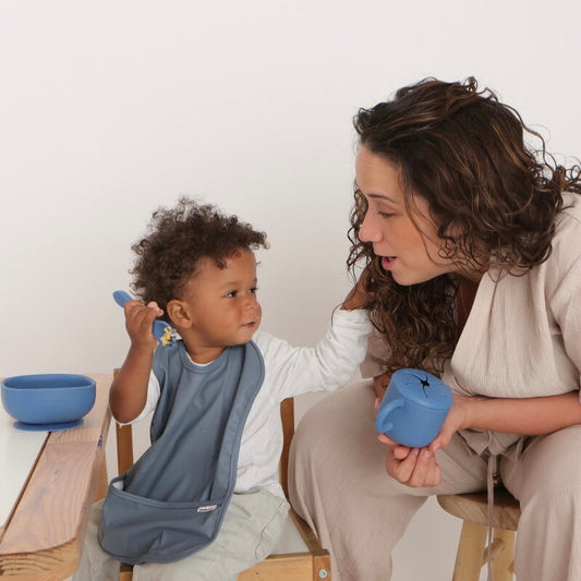 Vajilla BLW Blue 9 Piezas de Silicona orgánica con ventosas Nenina & Co