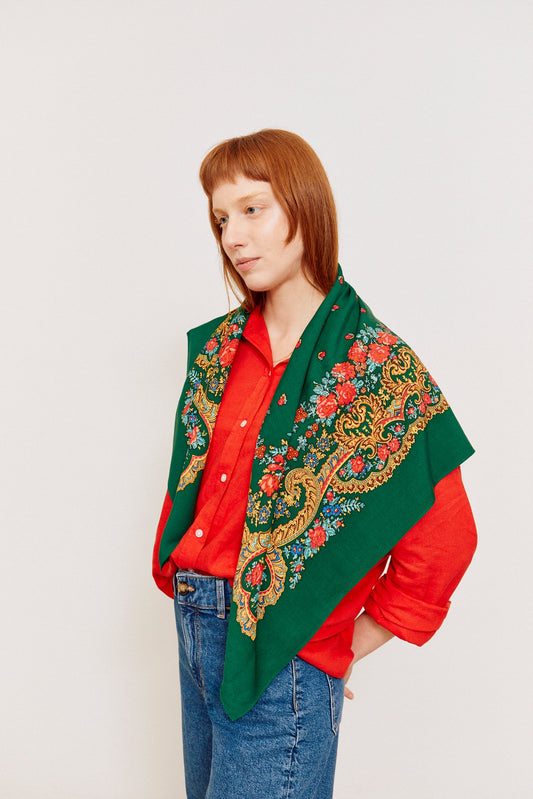 Pañuelo portugués cadena verde botella