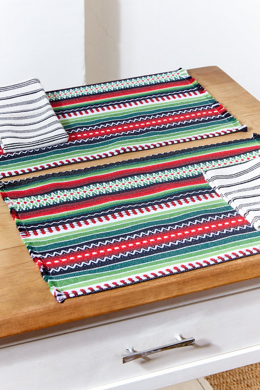 Mantel individual tejido manchego verde (pack de 2)