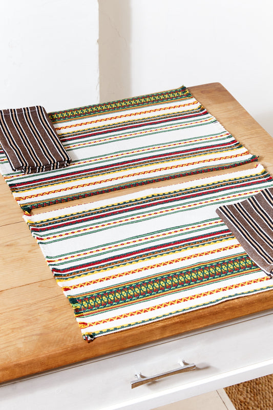 Mantel individual tejido manchego crudo (pack de 2)