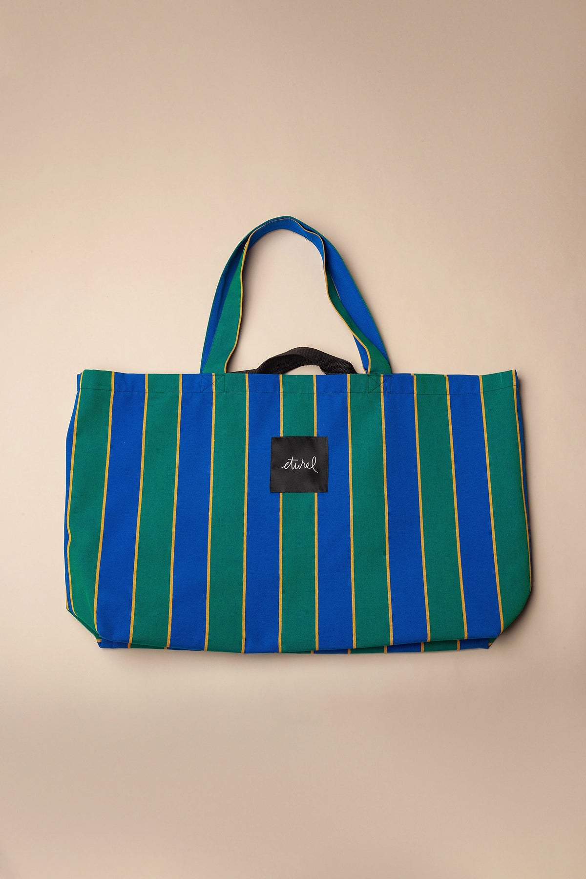 Bolso shopper maxi lona toldo rayas