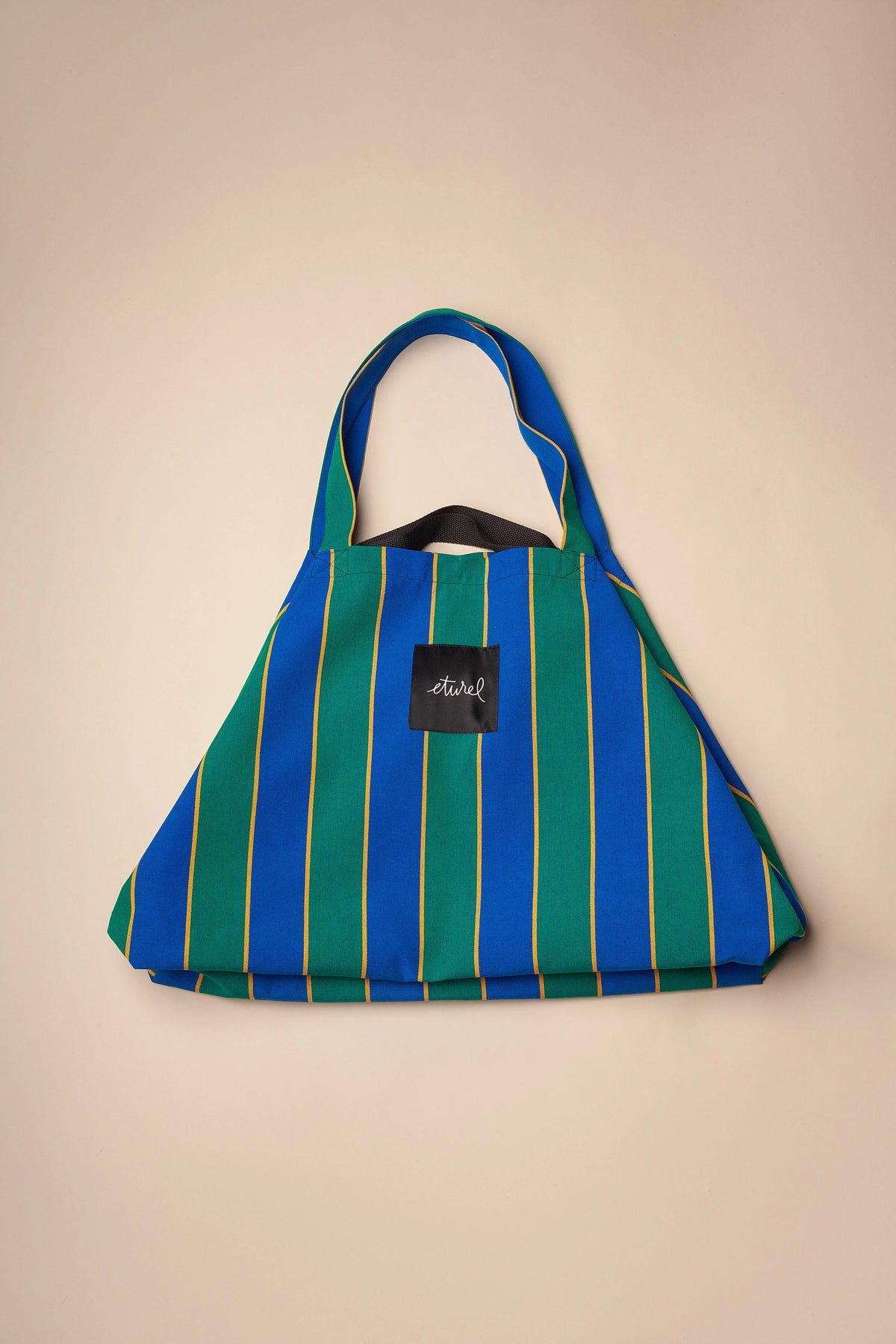 Bolso shopper maxi lona toldo rayas
