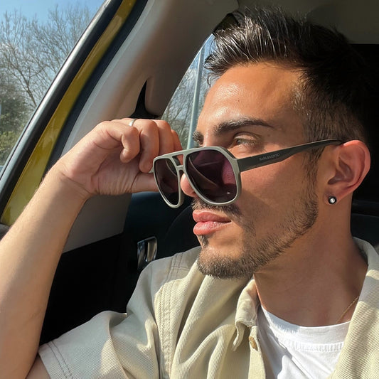Itzurun · gafas de sol de goma verde con lentes UV400 en degradado gris