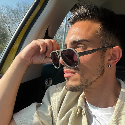 Itzurun · gafas de sol de goma verde con lentes UV400 en degradado gris