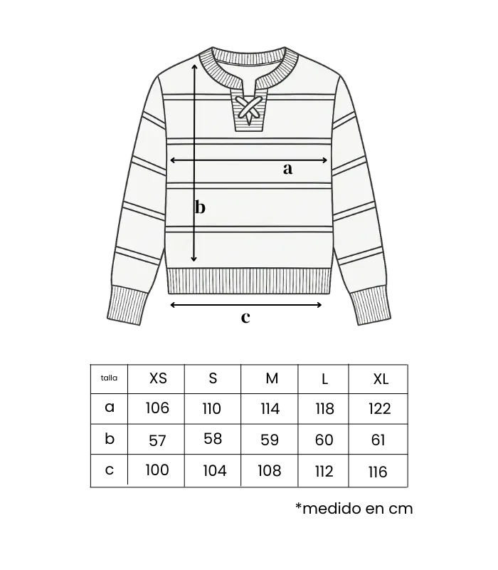 Suéter de rayas blancas y negras, material suave, estilo casual con cuello redondo y diseño de trenzado.