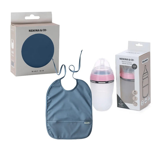 Kit Lactancia Babero + Biberón Nenina & Co
