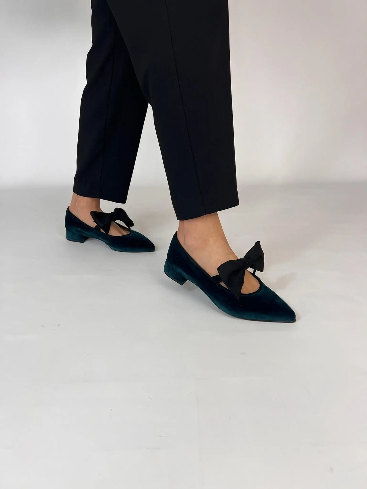 Bailarinas Lucrecia de terciopelo verde