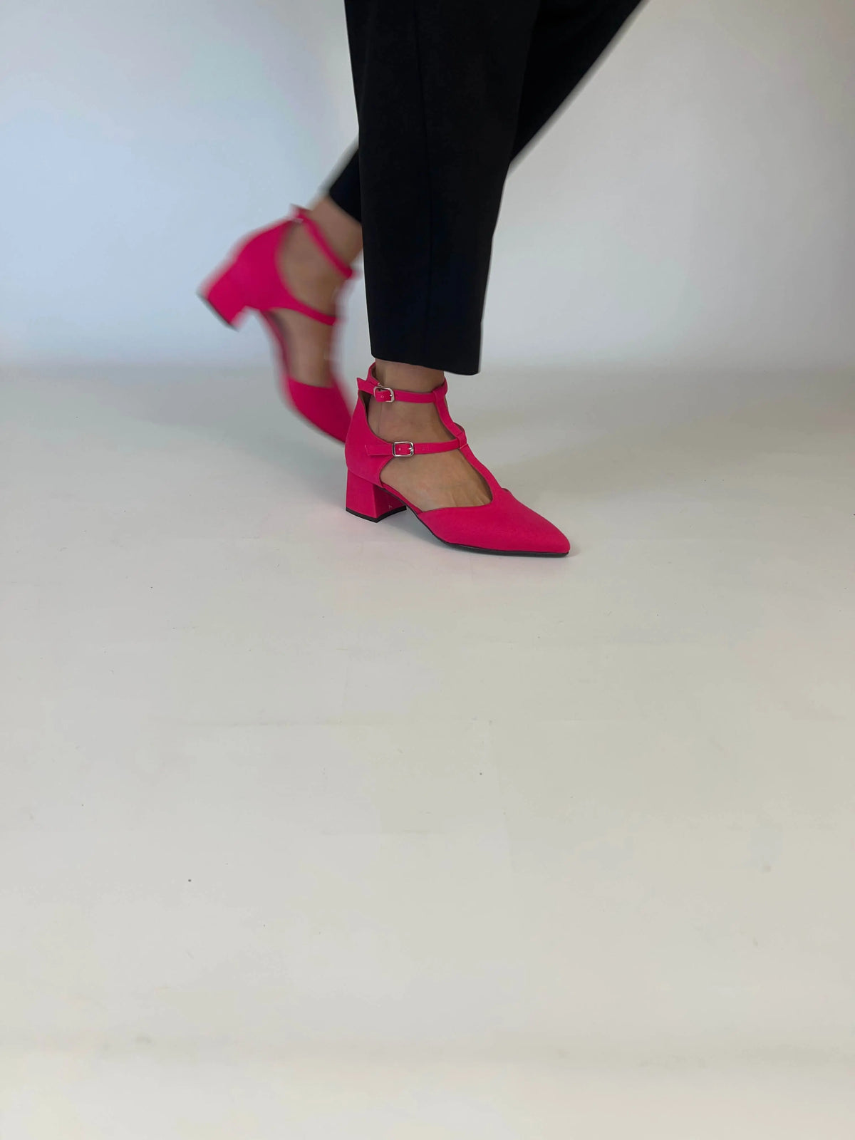 Tacón midi Bambú Rosa