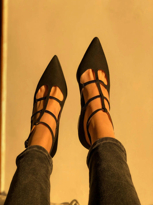 Tacón midi Wednesday Negro