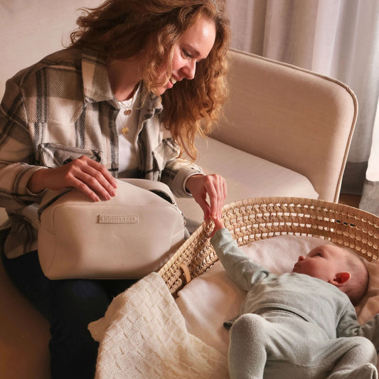 Neceser para Bebé de Eco Piel MIREM Dusty Beige | Organizador Elegante Nenina & Co