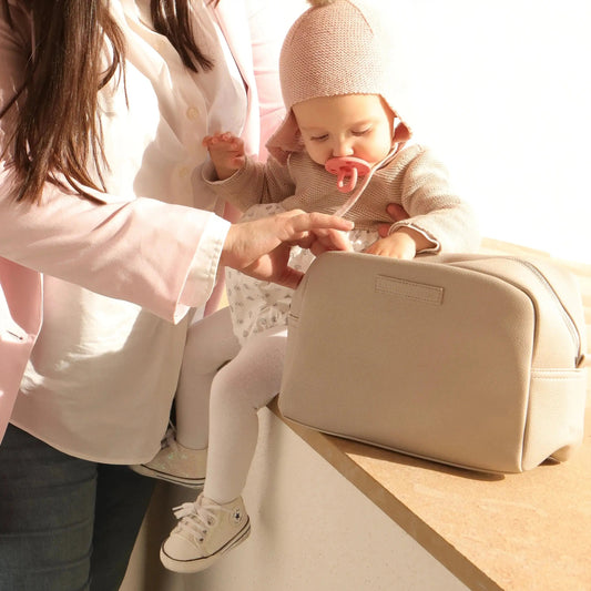 Neceser para Bebé de Eco Piel MIREM Gris| Organizador Elegante Nenina & Co