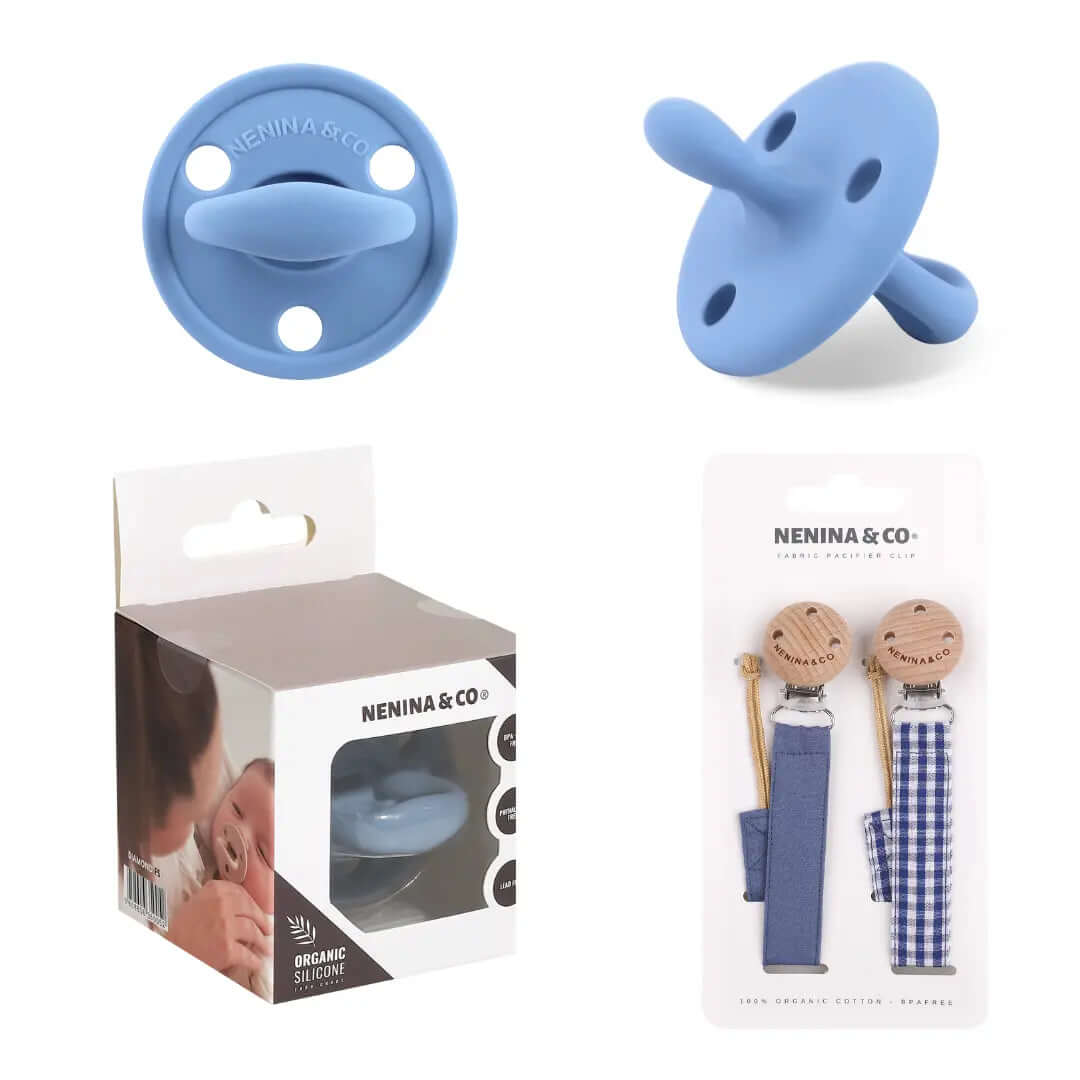 Pack 2 Chupeteros + 1 Chupete DIAMOND FS By Nenina & Co Azul