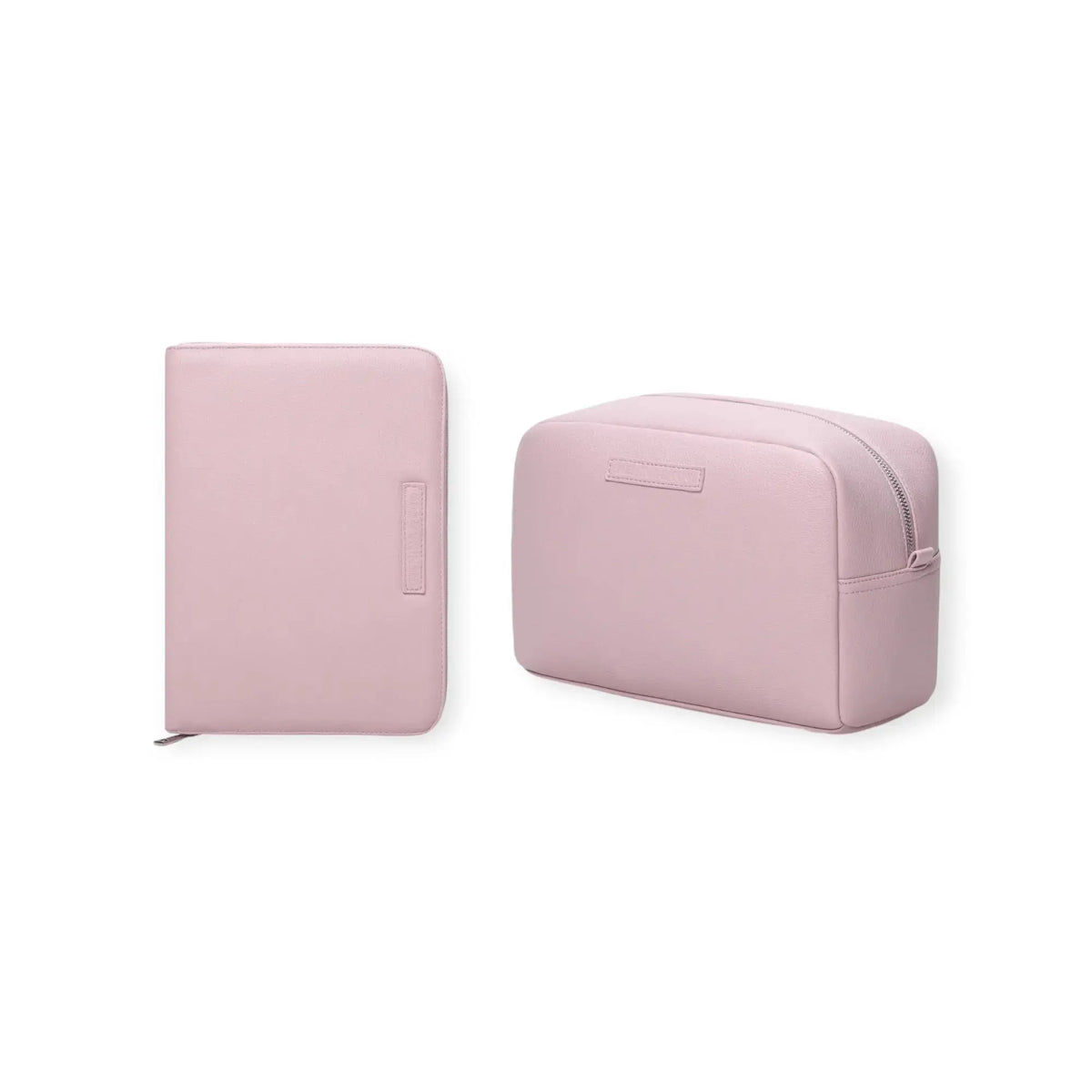 Pack Nacimiento Bebé: Portadocumentos + Neceser de Eco Piel MIREM Rosa pálido