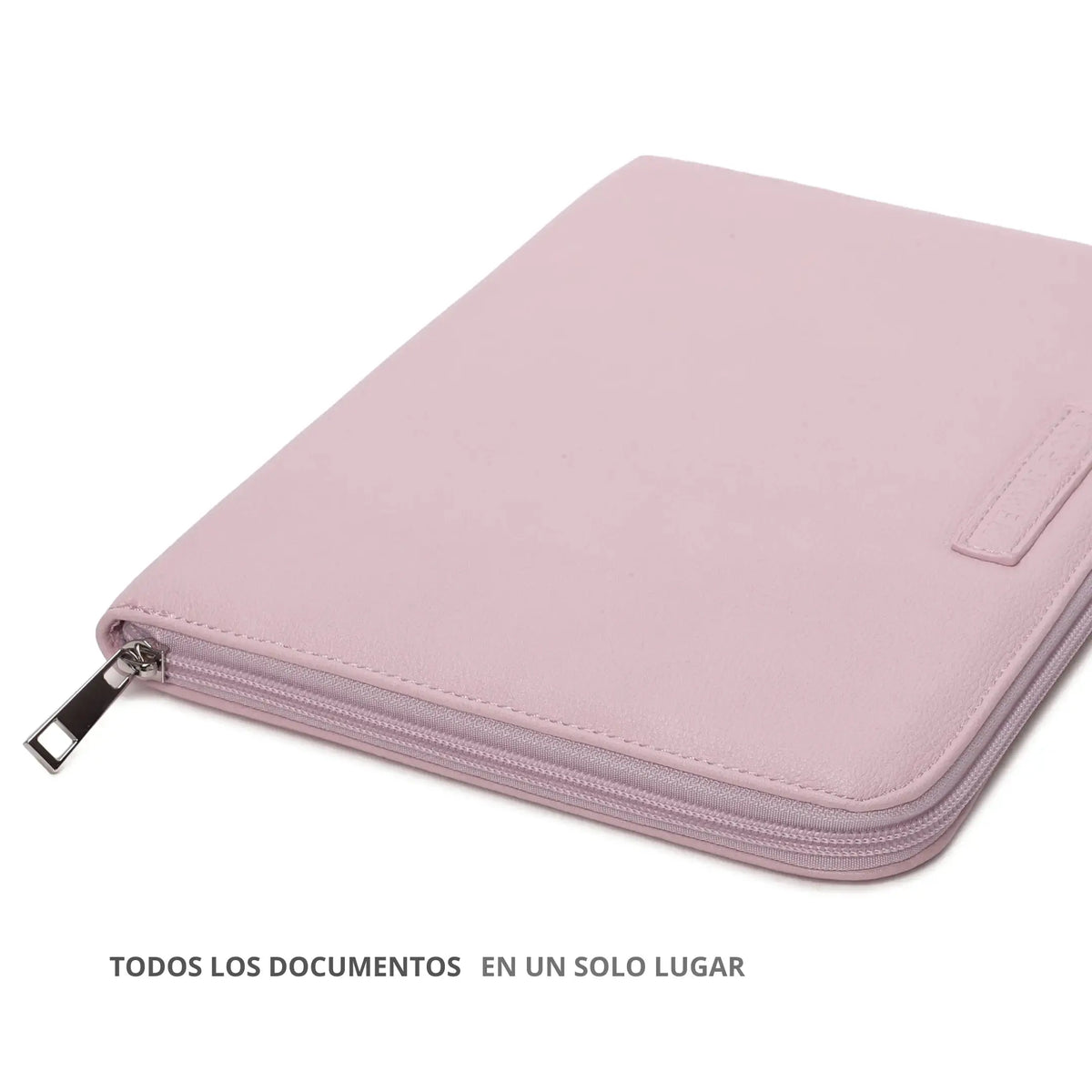 Pack Nacimiento Bebé: Portadocumentos + Neceser de Eco Piel MIREM Rosa pálido