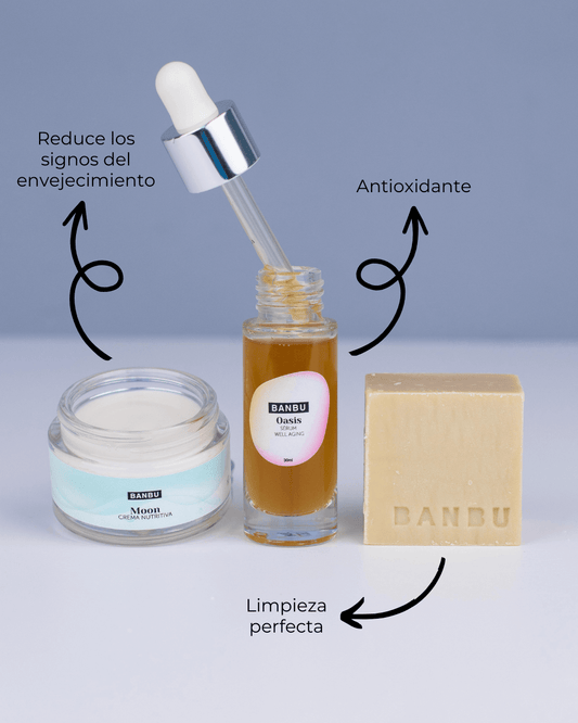 Pack Rutina Facial MEDIA ECO - productos para limpieza perfecta y antioxidante en el cuidado de la piel madura.