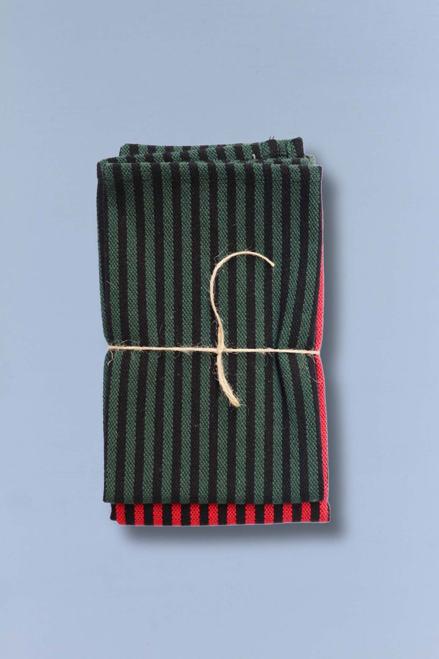 Paño de cocina loneta estribera verde y roja 2unid.