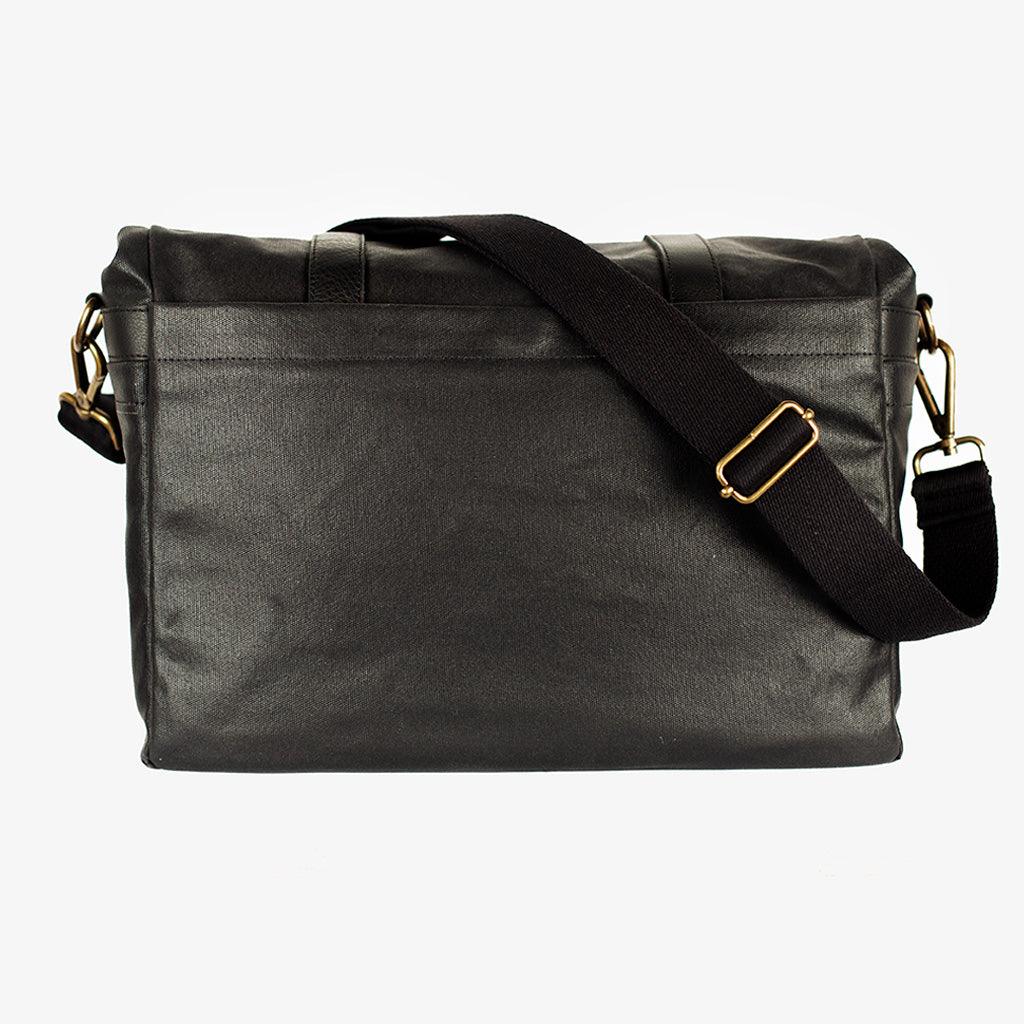 Black Waxed Canvas Camera Bag ideal for travel and urban photography