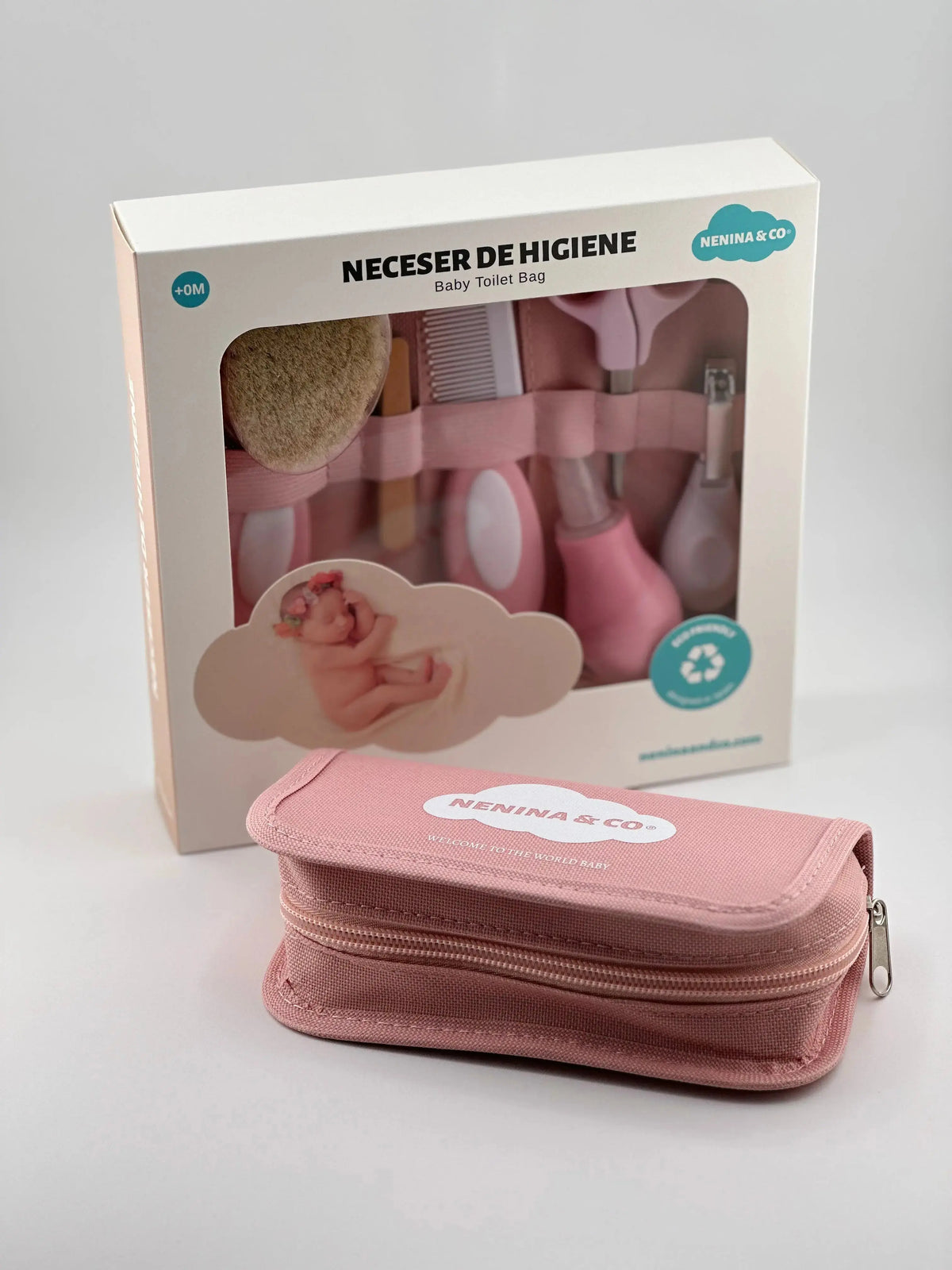 Set de higiene bebé toilet bag Nenina & Co - color rosa