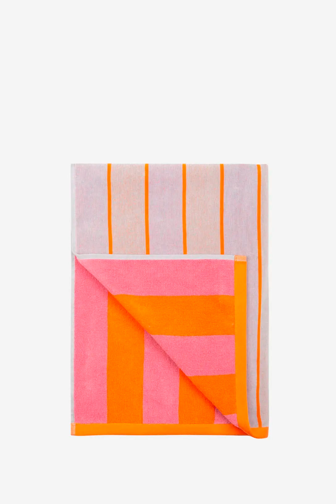 Toalla playa reversible rosa y naranja 100x182 cm