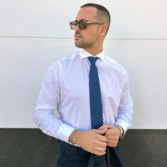 Ancona · corbata azul estilo italiano