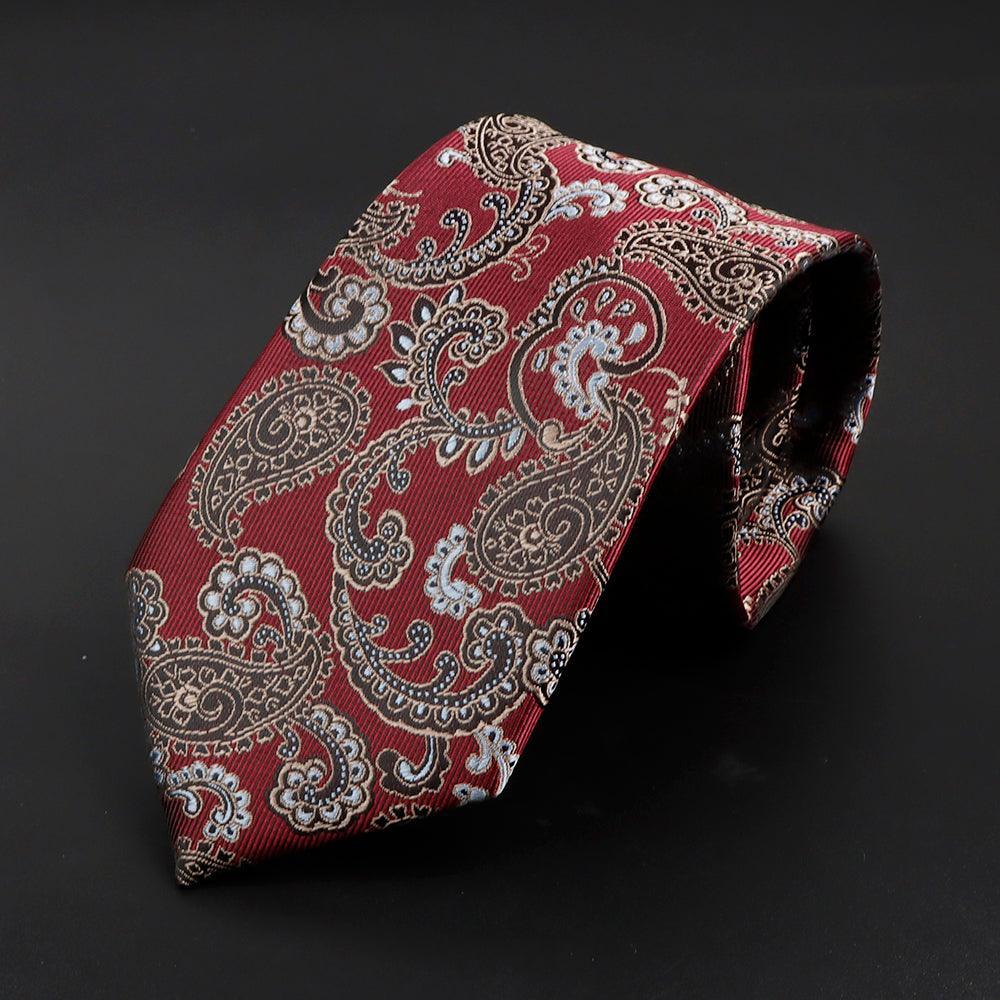 Aquitaine · corbata con estampado paisley roja