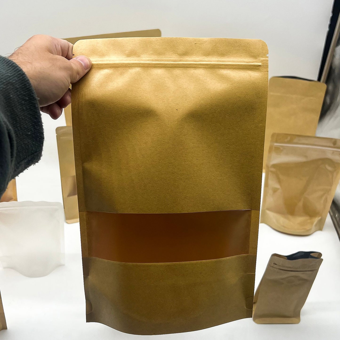 10x Bolsas kraft con ventana 10x20m