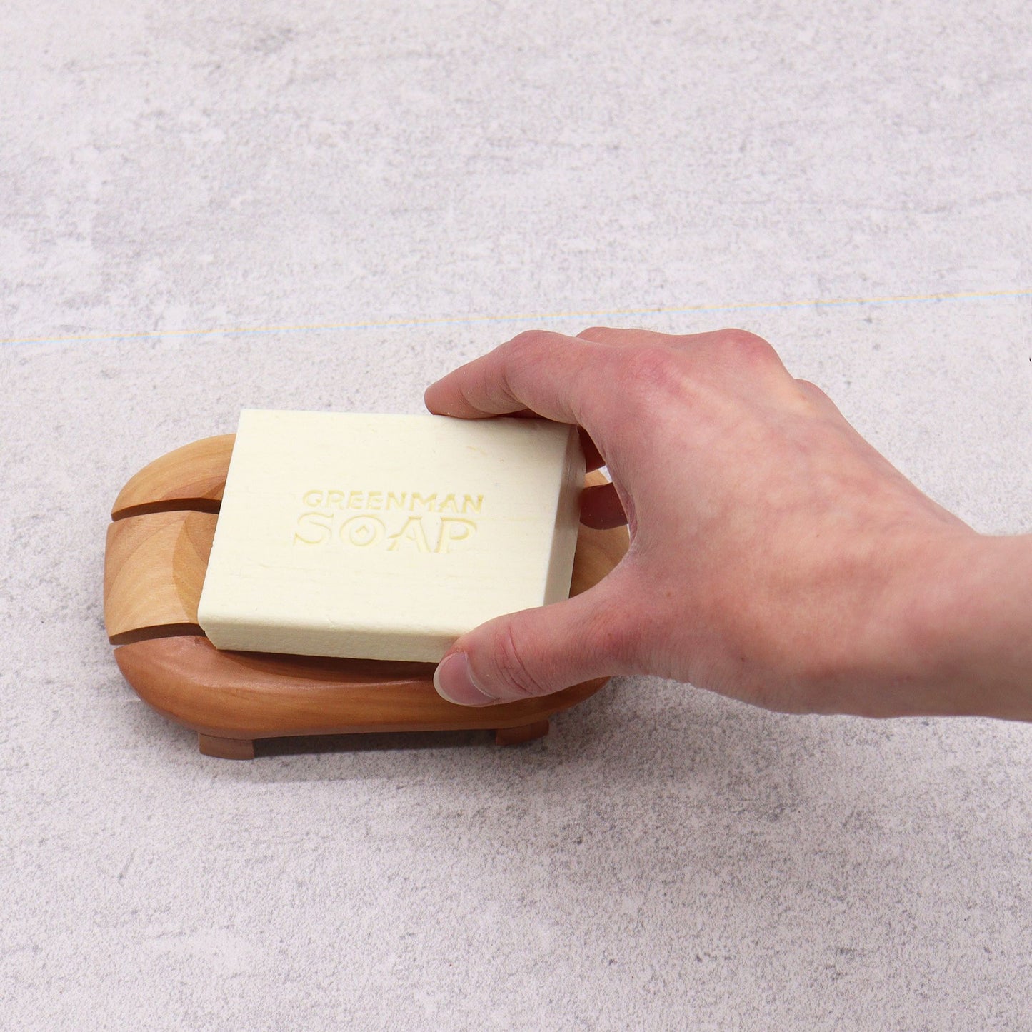 Jabonera clásica de caoba - ovalada en esquina