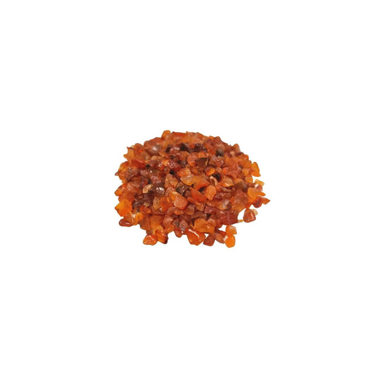 Piedras Preciosas de Cornalina roja brillante, tamaño pequeño, ideales para sazonar y decorar platos gourmet.